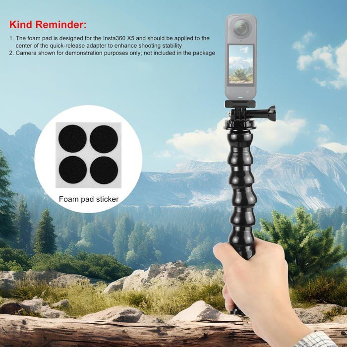 Insta360 Support à Dégagement Rapide Magnétique – Ultra-Fin Et Invisible Pour X3, One RS, One X2, One R, One X