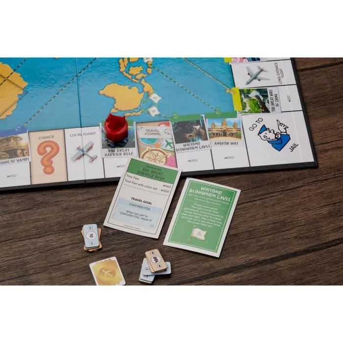 Monopoly Voyage autour du monde, jeu de societe, dès 8 ans, avec  pions-tampons encreurs et plateau effaçable à sec - Cdiscount Jeux - Jouets