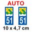 Marne Paire Sticker immatriculation 51