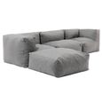 Canapé d'angle modulable 4 places gris-0