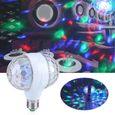 E27 RGB LED Disco Stage Lights Ampoule à Boule Lampe à Effet de Fête Rotative à 2 Tête 220V Prise EU-0