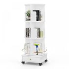 Bibliotheque Rotative à 360 degrés - MIPAN - Bibliothèque tournante avec Roulette - Pour Enfants et Adultes - 40x40x110cm - Blanc