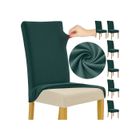 Lot de 6 housses de chaise PashaShop – universelles, vertes, élastiques, douces 65x40x35 cm