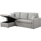 HABITAT ET JARDIN Canapé d'angle convertible/ réversible avec coffre "Alain" - 3 places - Gris clair