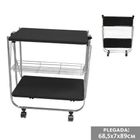 Desserte pliante - HOME DECOR - 70 cm - Noir - Matière Métal et Plastique