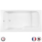 Baignoire bain douche JACOB DELAFON Malice - Blanc mat - 170x90cm - antidérapant - version Gauche