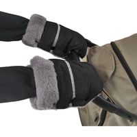 Poussette Gants Noir, Doux Poussette Protège-Mains Coupe-vent et Imperméable, pour poussette vélo fauteuil roulant