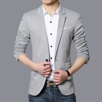 Funmoon Veste de Costume Slim Fit Blazer Homme Vêtements Homme Mode Vêtement Seul Buton XF08 ,XL,Gris foncé