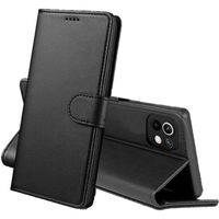 Coque pour Xiaomi MI 11 5G - Portefeuille Noir Rabat Clapet Aimanté Rangement Cartes Phonillico®