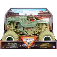 Monster Jam Geant Soldier Fortune Voiture Noire Et Grise 19x13cm Lxl Set Vehicule Miniature 1 24 1 Carte TIGRE