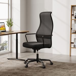 CHAISE DE BUREAU SIHOO Chaise de bureau ergonomique, chaise d'ordinateur à dossier haut en maille, réglable en hauteur et en inclinaison Noir