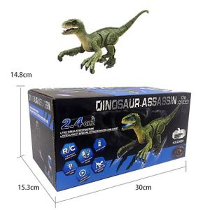ROBOT - ANIMAL ANIMÉ vert-Jouet dinosaure Raptor Jurassic télécommandé, 2.4G, vélociraptor, Dino de marche électrique, pour enfant