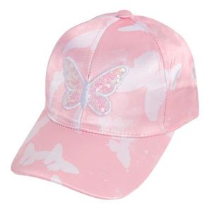 CHAPEAU - BOB papillon rose-Casquette de baseball en coton pour enfants, visière extérieure, chapeau de soleil réglable pou