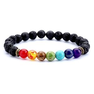 Authentique Bracelet des 7 chakras - Pierres Véritables de 6 mm Authentique Bracelet des 7 chakras - Pierres Véritables de 6 mm