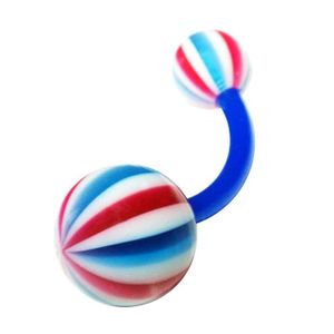 Kit De 5 Barbells Acrylique Pour Piercing Nombril Grossesse - 14G, Longueurs 14/18/25/35/38 Mm - 3