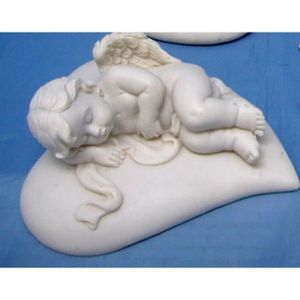 Le coin cadeaux Figurine ch/érubin Ange endormie sur Coeur B Statue Statuette Mariage bapt/ême No/ël d/éco 4x7.5x9cm Livraison Gratuite d/ès 25E