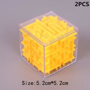 PUZZLE 5.2CM Jaune 2PCS - TOBEFU Cube Magique Labyrinthe 