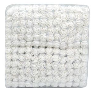 FLEUR ARTIFICIELLE 144pcs - Blanc - Mini roses en mousse de 2cm, 144 