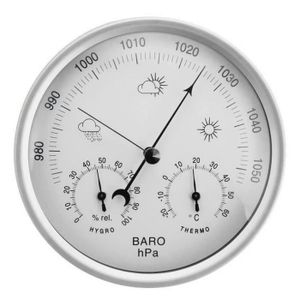 RUNLAIKEJI Baromètre Thermomètre Hygromètre Horloge, Manomètre Barométrique  pour la maison, Baromètre Analogique Station Météo Instruments