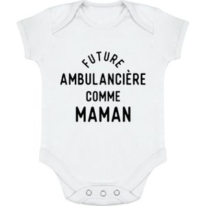 BODY body bébé | Cadeau imprimé en France | 100% coton | Future ambulancière comme maman