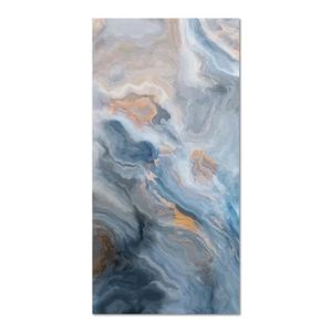 TAPIS Tapis Vinyle Panorama Marbre Bleu et Orange 80x200 cm - Tapis pour Cuisine, Bureau et Salon en PVC