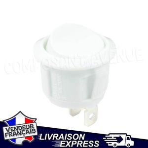 Lot 10 Mini Interrupteurs Bascule ON/OFF Blanc 2 Broches – 3A 250V / 6A 125V Encliquetable 15 Mm