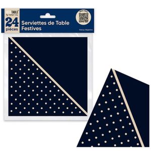 20 Serviettes en papier bleu marine Magie de Noël étoilées or - Cdiscount  Maison