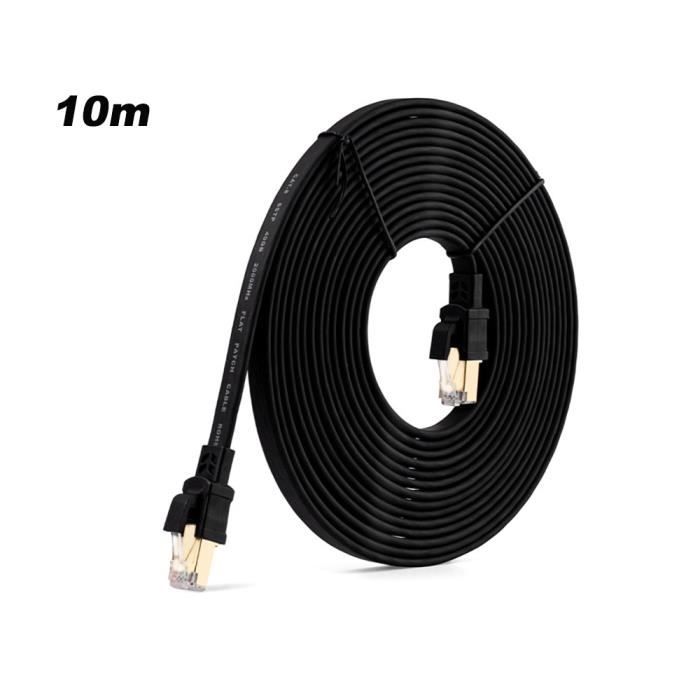 Câble ethernet 10m droit cat6e noir Essentiel B