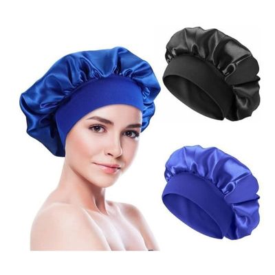 BOULESENM 2 Pièces Bonnet En Satin Double Face – Bonnet De Nuit Soie Pour Cheveux, Anti-Frisottis Et Protection Hydratation, Noir Et Rose