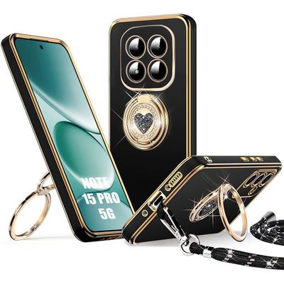 Coque + Cordon Tour De Cou Xiaomi Redmi Note 7 - Silicone Transparent Anti-Choc - Lanière Noire