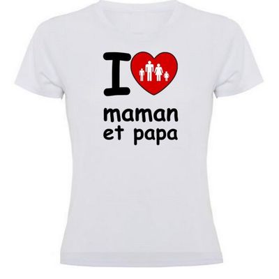 I love Papa et Maman - t-shirt femme en Famille