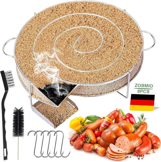 Générateur De Fumée Froide En Acier Inoxydable Avec 5 Crochets Et 2 Brosses - Idéal Pour Barbecues Et Fumoirs