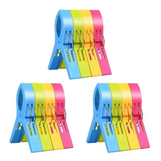 Lot De 5 Pinces à Serviette Coupe-vent, 2 Grands Clips + 3 Petits Clips