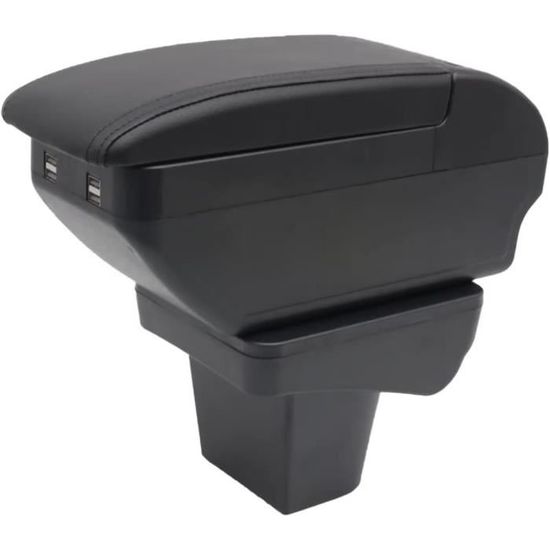 Dubbellaags Armsteun Box Voor Swift 2005-2021 Center Console Opbergdoos met 4 USB-poorten Bekerhouder Armsteun Accessoires Zwart
