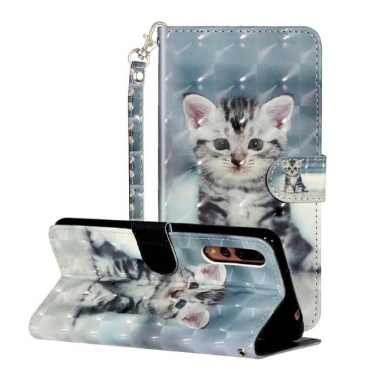 SATURCASE Beau Motif PU Cuir Flip Portefeuille Support Protecteur Coque