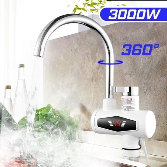 3000 W ChauffeEau Électrique instantanée EU 220V LED Display