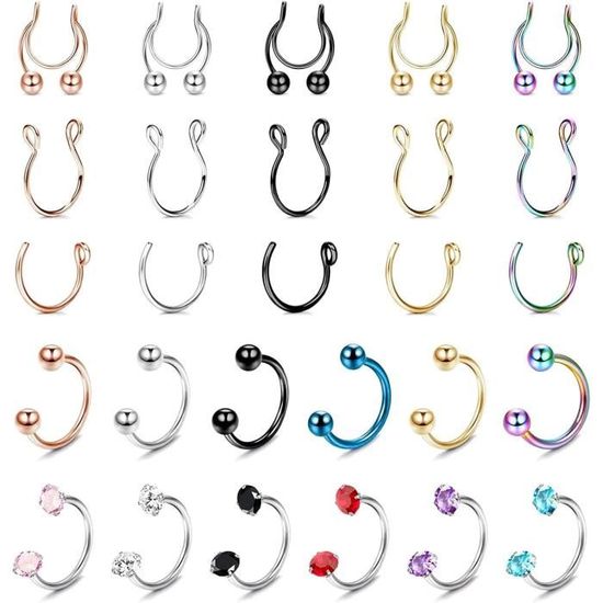 Zifa Faux Piercing Septum Inox Acier