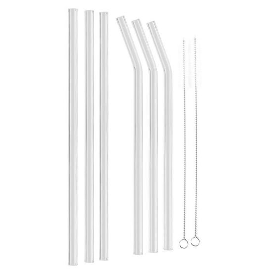 Paille à Boire Réutilisable écologique, Paille Avec Brosse De Nettoyage Pailles En Verre à Boire