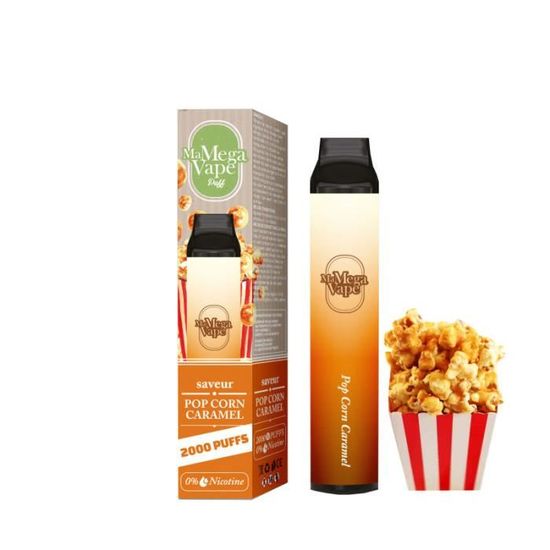 MA MEGA VAPE 2000 PUFF 0MG POP CORN CARAMEL Cdiscount Au quotidien
