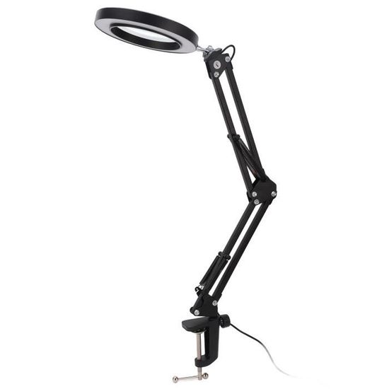 Lampe loupe à LED Lampe loupe LED pliable 5 couleurs Mode Stepless Dimmable bras oscillant loupe