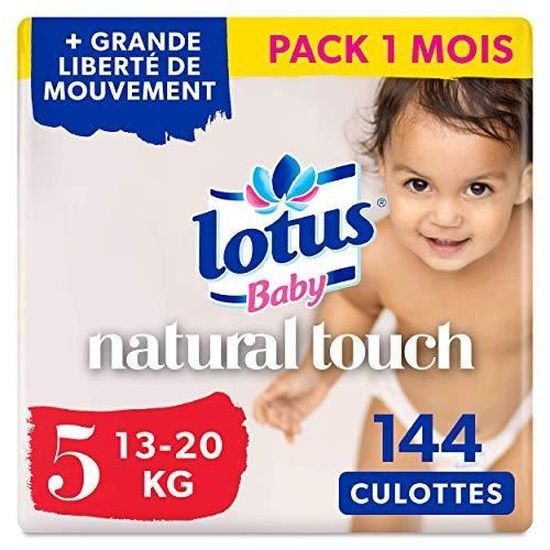 Lotus Baby Natural Touch - Culottes Taille 5 (13-20 kg) - lot de 4 packs de  36 culottes (x144 Culottes) 7322540840339 - Cdiscount Puériculture & Eveil  bébé