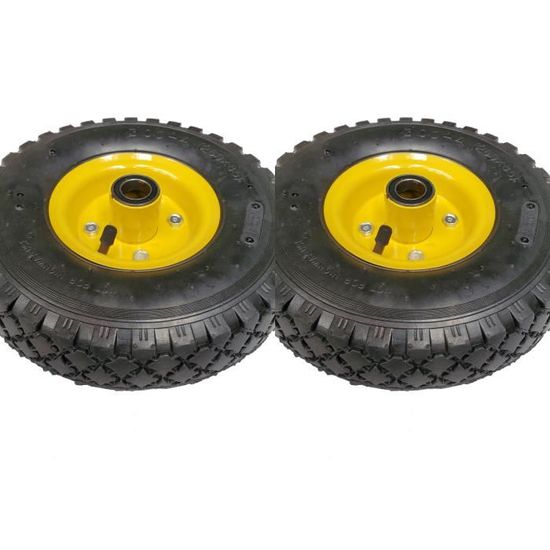 Lot De 2 Roues Gonflables 260x85 Mm Pour Diable - Alésage 20 Mm Avec Roulements