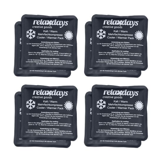 Lot De 8 Poches De Gel Chaud & Froid Relaxdays - 11x11cm, Réutilisables, Pour Premiers Secours (Bleu)