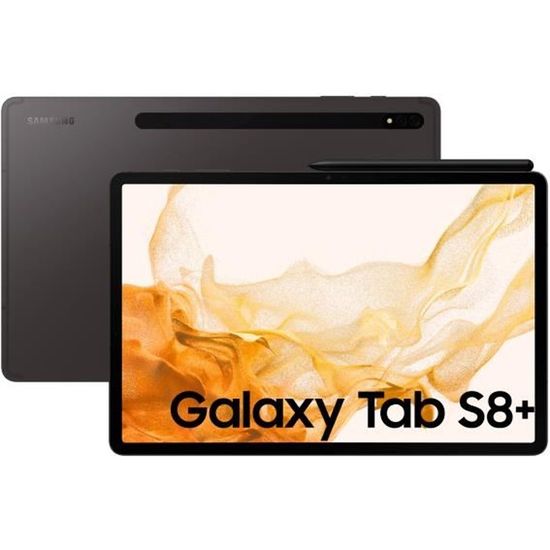 Tablette tactile - SAMSUNG Galaxy Tab S8+ - 12.4" - RAM 8Go - Stockage 128Go - Anthracite - WiFi - S Pen inclus
