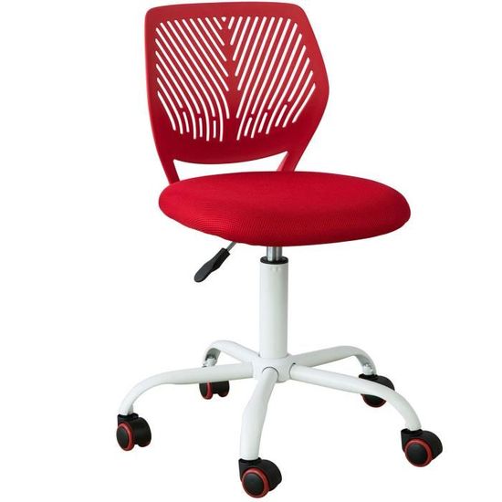 SoBuy® FST64-R Chaise de Bureau Ergonomique Fauteuil Pivotant Chaise pour Ordinateur Hauteur Réglable -Rouge
