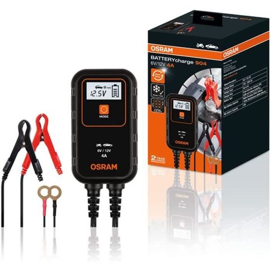 Chargeur De Batterie OSRAM BATTERYcharge 906 - 6A Intelligent - Entretien Batterie Voiture, Moto, Camion