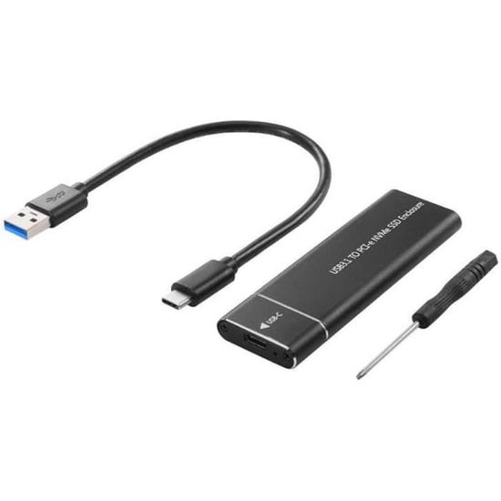 Berjalan Enclosure SSD M.2 USB 3.2 Gen2 – 10 Gbit/s, Supporta NVMe E NGFF (2230-2280), Con Ventola