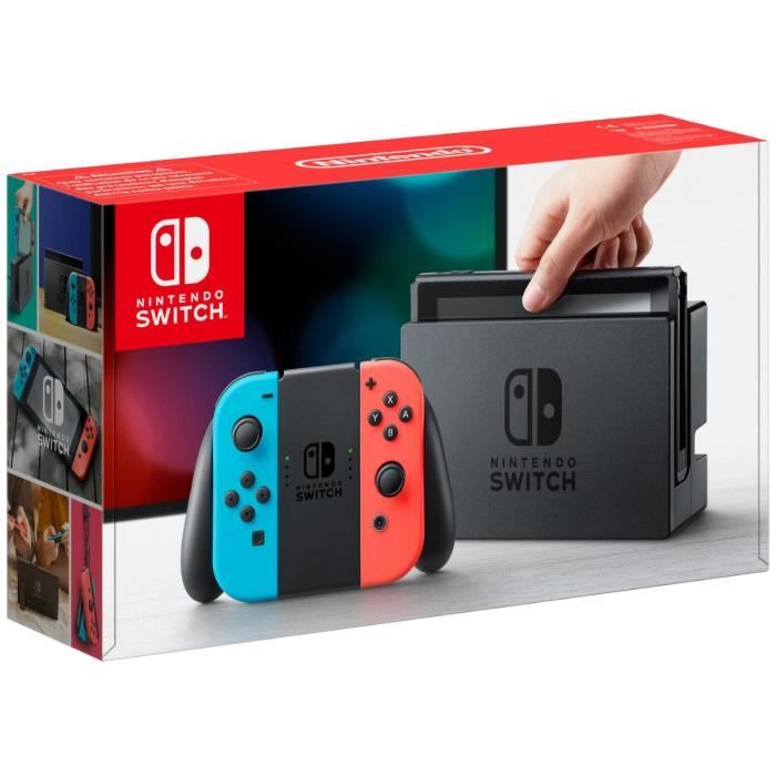 Console Nintendo Switch • Bleu Néon & Rouge Néon Modèle Japonais compatible  avec jeux Européens, vendu avec adaptateur secteur - Cdiscount Jeux vidéo