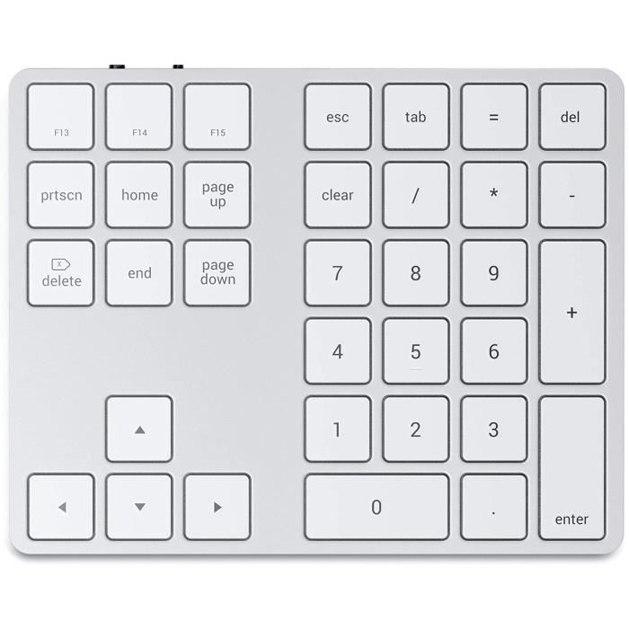 Clavier Numérique 2 En 1 Avec Pavé Tactile 22 Touches - Bluetooth 4.2 & 2.4G, Charge Type-C Pour PC Portable, Ordinateur Bureau (Gris De Fer)