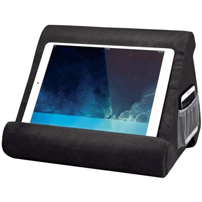 Support Tablette FANIER - Oreiller Multi-angles Pour IPad, Liseuse, Smartphone - Housse Lavable - Bleu